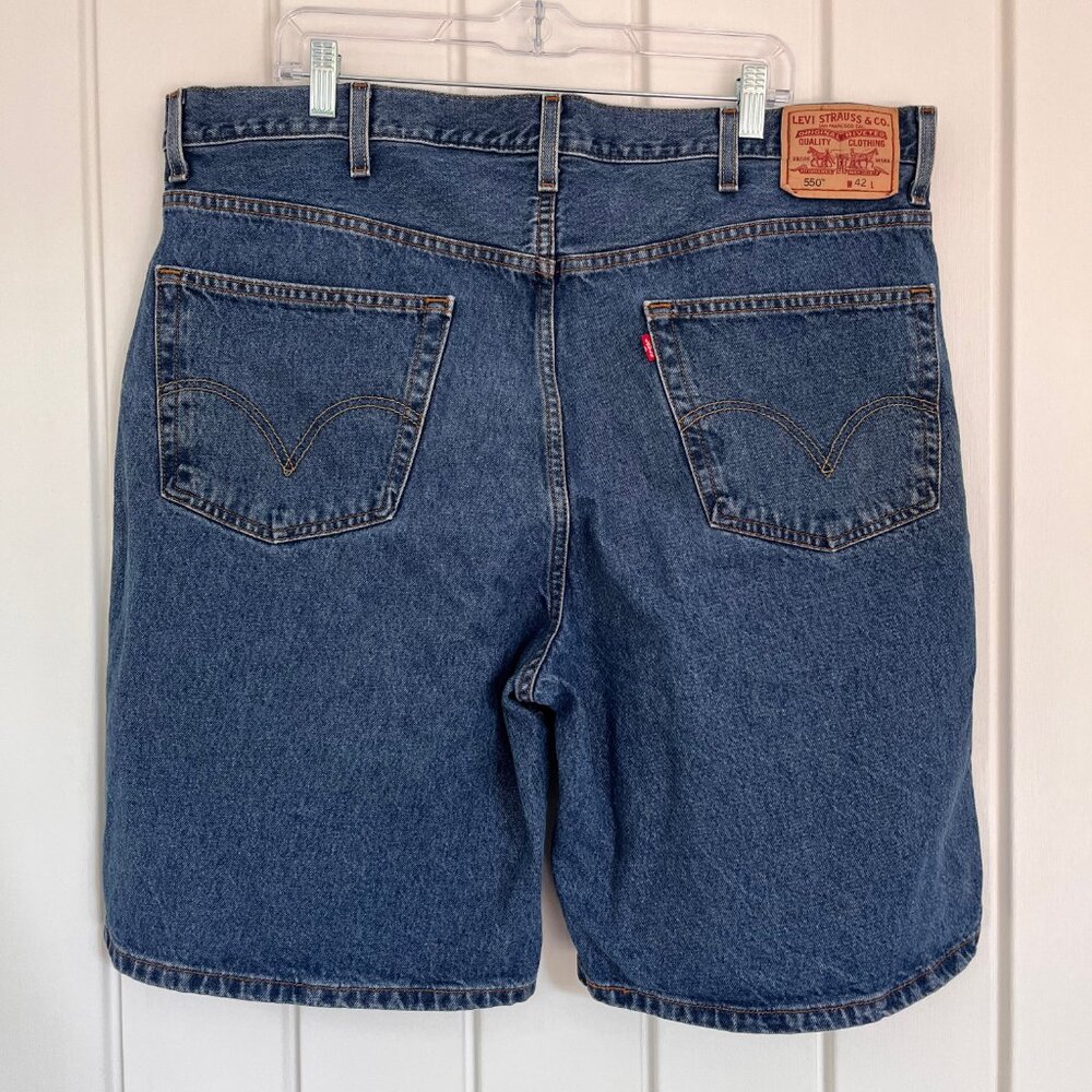 Levis 550 Relaxed Fit Denim Jean Shorts Dad Baggy Y2K Men 42 - Picture 4 of 7